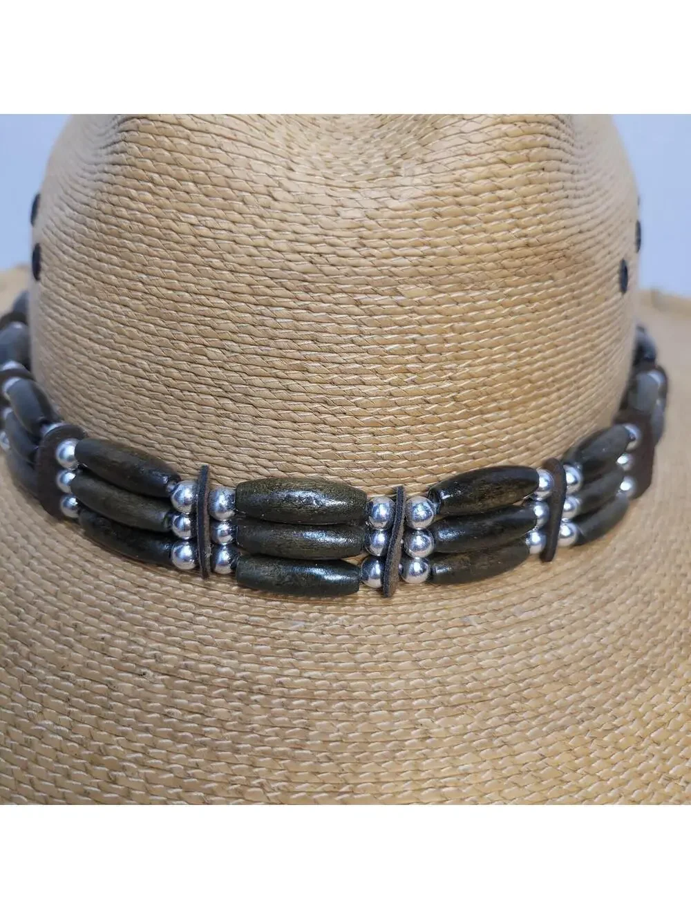 NEW WESTERN DESIGNER COWBOY HAT W/ BAND OF BEADS (Size 7 )